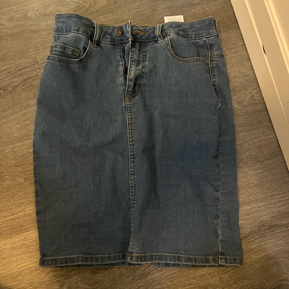Vero Moda Dark Blue Denim Pencil Skirt